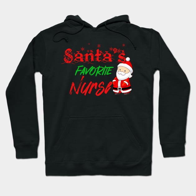 Santa's Favorite Nurse Christmas Hoodie by Bunnyhopp
